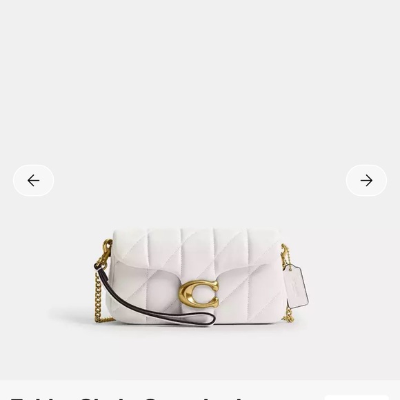 Coach White Quilted Leather Wristlet with Gold Hardware